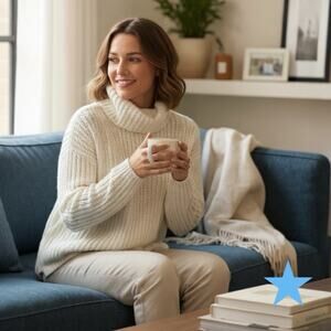 Haven Well Within Chunky Knit Cowl Neck Cream Womans Sweater L Cozy Shaker Knit